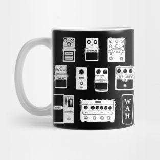 Guitar Pedals Black & White Music Gear Graphic Guitarist Bassist Gift Mug